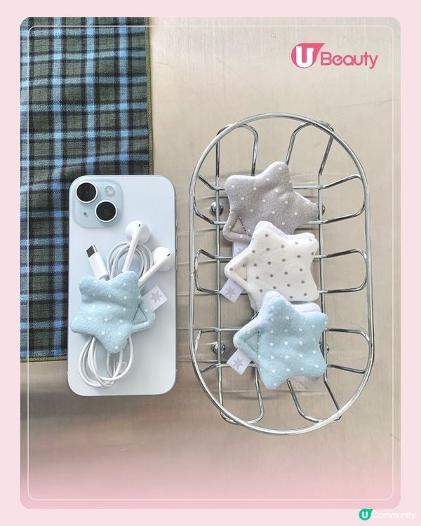 超人氣韓系「星星捲線器」｜軟綿手感+馬卡龍配色！告別耳機線混亂！