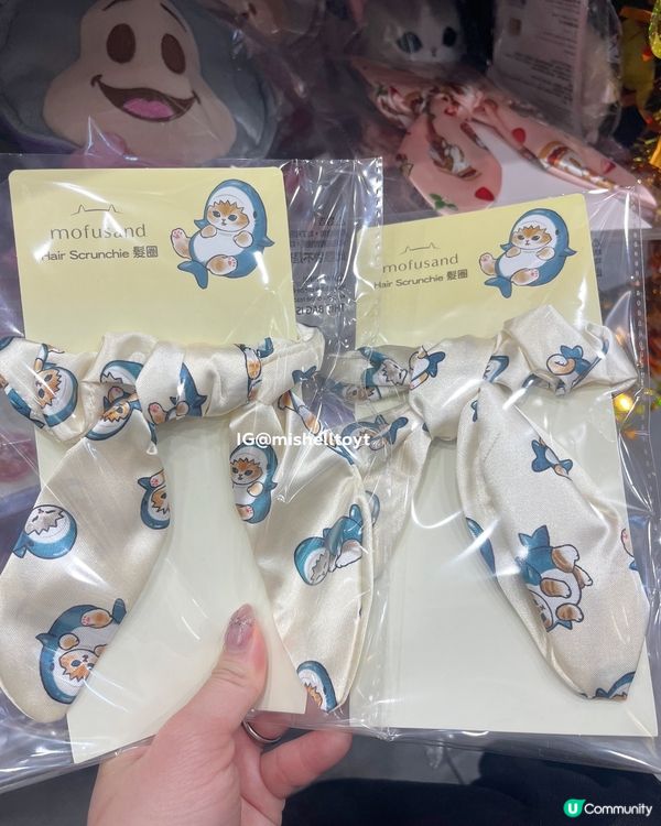新品🆕鯊魚貓髮圈萌爆！🍓🐱實用可愛！