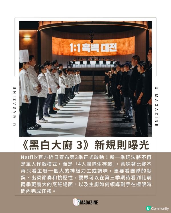 《黑白大廚3》賽制大改！告別個人戰！