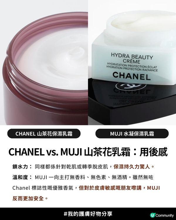 CHANEL平替爆紅MUJI山茶花乳霜😍💗成分80%相似！CP值極高小資女必入！✨