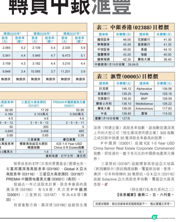 恒生私有化後轉買中銀滙豐