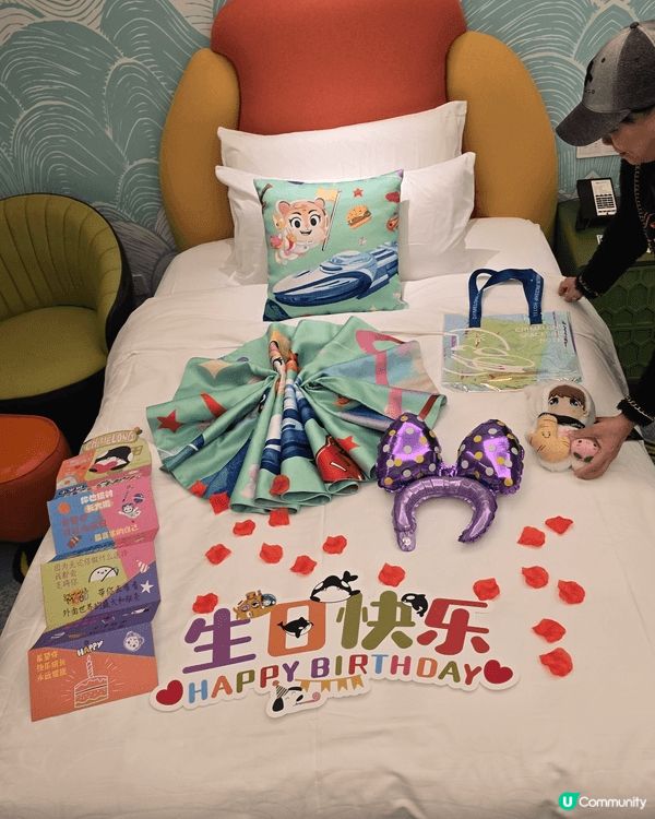 生日去長隆飛船酒店住有意外驚喜，簡單靚佈置兼送小心意生日蛋糕...