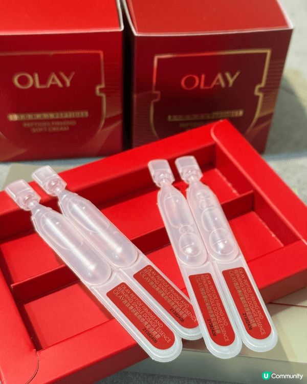 最近很喜歡的Olay紅金面霜，塗抹後感覺肌膚很緊緻、水潤🤤...