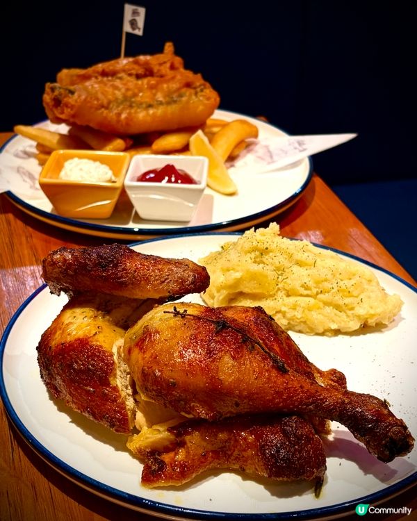 炸魚薯條店有得食烤雞🤤🤤