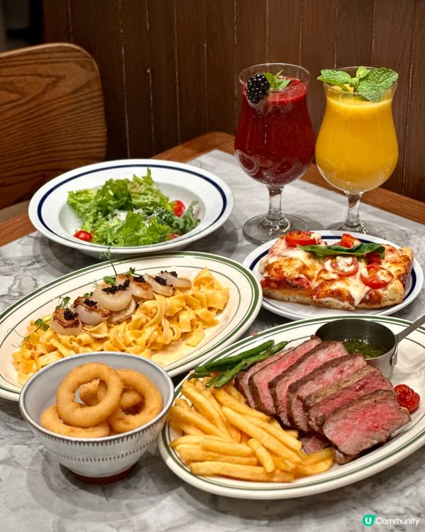 必食A4牛扒套餐🥩黑洞級任食配菜🍟