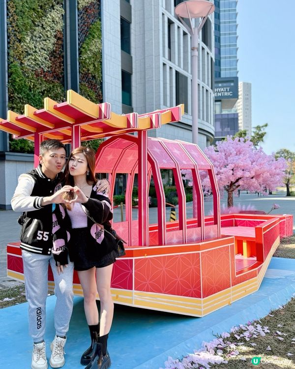 💖粉紅仙境～🌸漫天櫻花拍拖打卡聖地@北角匯❣️