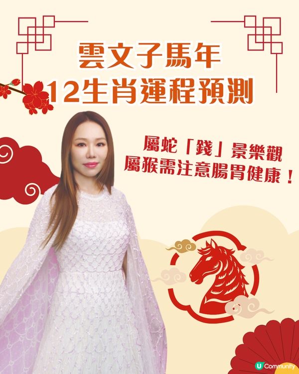 雲文子馬年12生肖運程預測🌟屬猴注意腸胃健康❗事業/財運/桃花運/健康運分析