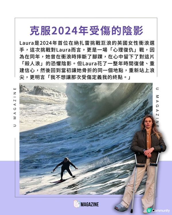 Laura Crane 傷後強勢回歸！有望刷新「女子最大浪」世界紀錄