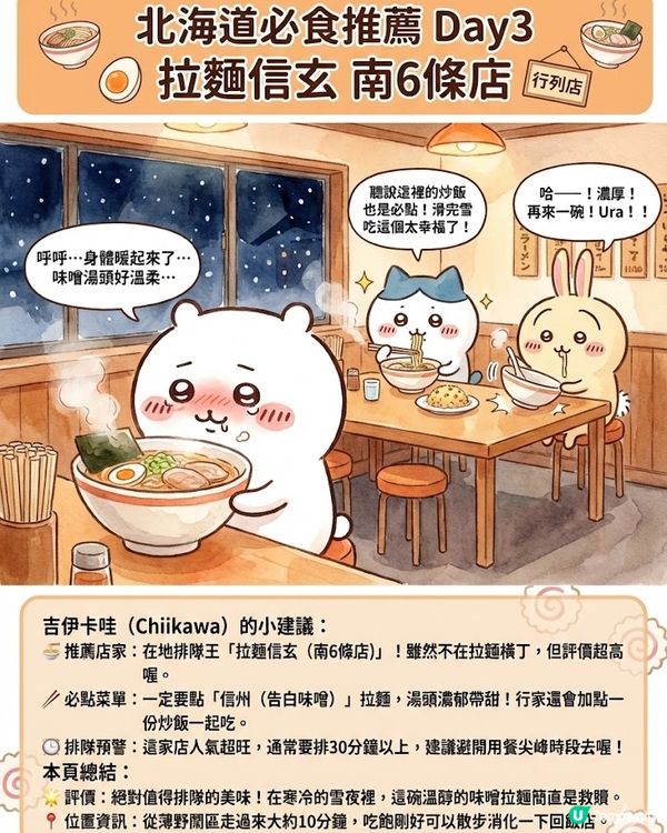 AI生成！Chiikawa 帶路遊北海道 ❄️ 7日行程懶人包 (附 AI 指令 + 教學) 📝✨