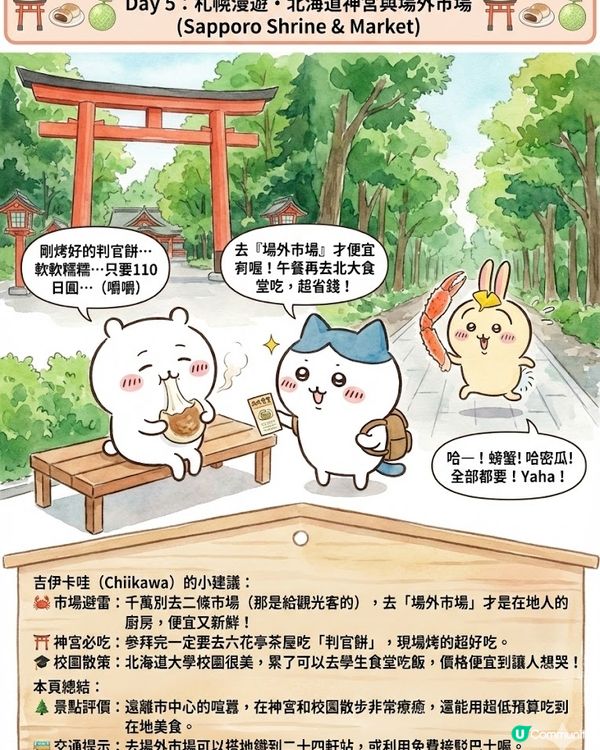 AI生成！Chiikawa 帶路遊北海道 ❄️ 7日行程懶人包 (附 AI 指令 + 教學) 📝✨