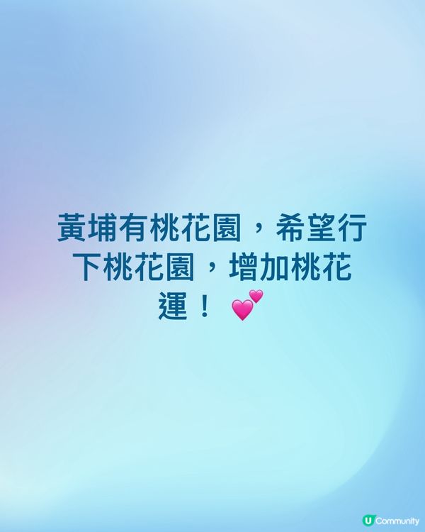 #黃埔黃埔有桃花園,希望行下桃花園,增加桃花運!💕