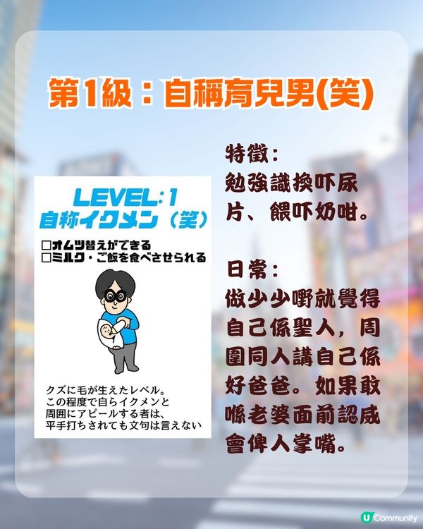 日本瘋傳「爸爸育兒等級表」📊 你嗰位係神隊友定係豬隊友？