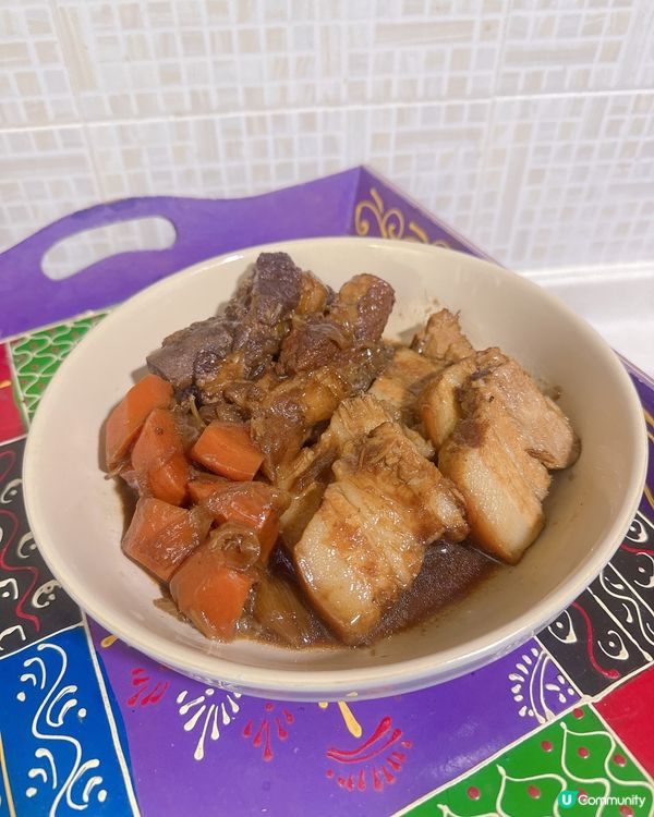 自家製陳醋排骨 + 豬腩肉| 創意加紅蘿蔔同洋蔥更滋味