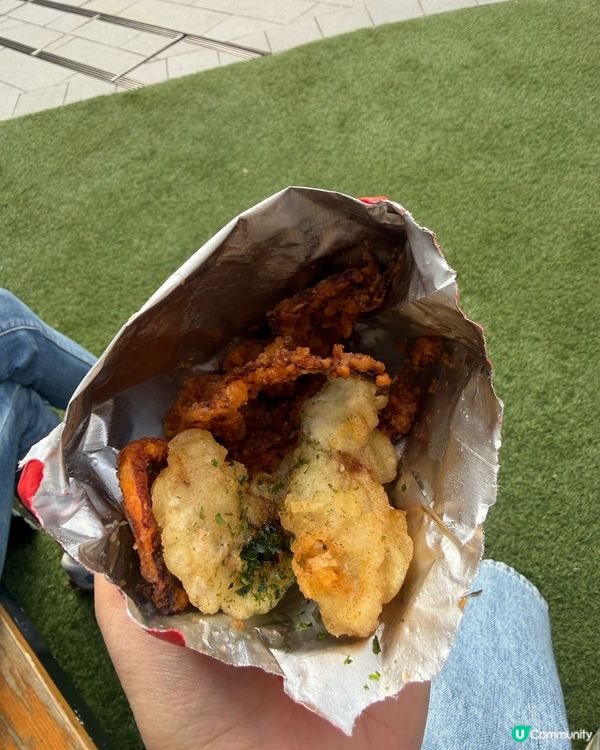 捲捲麵大盛！鮑魚蝦貝柱炸蠔🤤