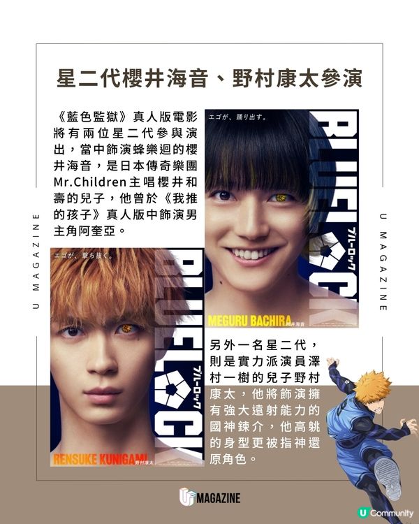 《藍色監獄》真人版電影選角揭曉 高橋文哉飾演潔世一