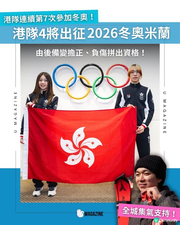 撐起香港運動員！2026米蘭冬奧港隊4將正式出征！                                    