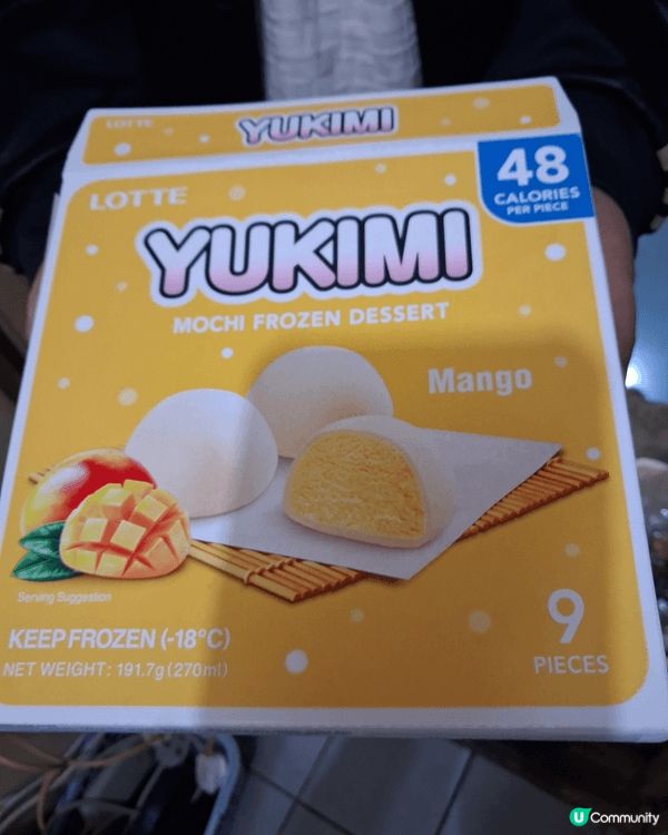 在百佳Yukimi芒果雪米糍80元兩盒一盒有9粒，平均40元...