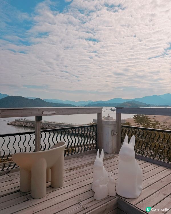 大埔龍尾灘放空喵喵cafe💚打卡180度海景🌊