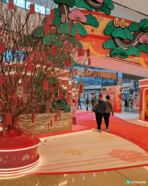 太古城中心今年新年佈置肉松樹盆景做主題，好喜慶洋洋同得意，仲...