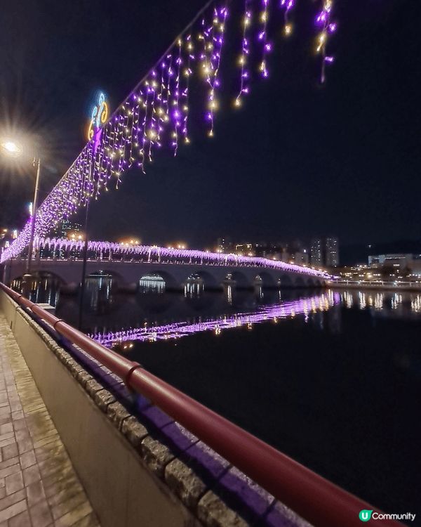 沙田城門河燈海隧道長廊，浪漫的燈海場景，配合新年元素投影，不...
