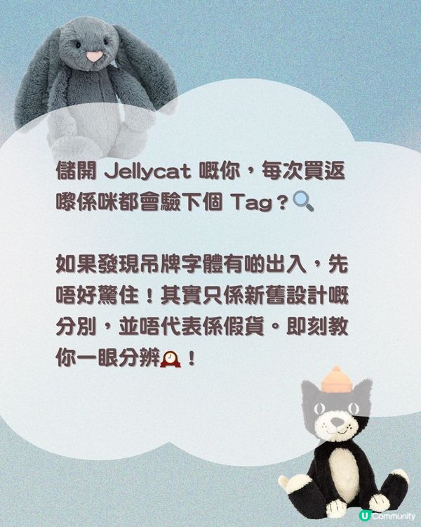 Jellycat 8大系列吊牌+新舊版鑒定班！🔍附詳細對比圖 🏷️