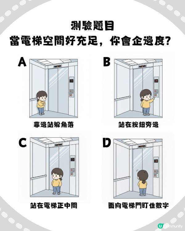 【準到起雞皮😱】電梯企位睇穿你「隱藏性格」！呢種人掌控欲極強？