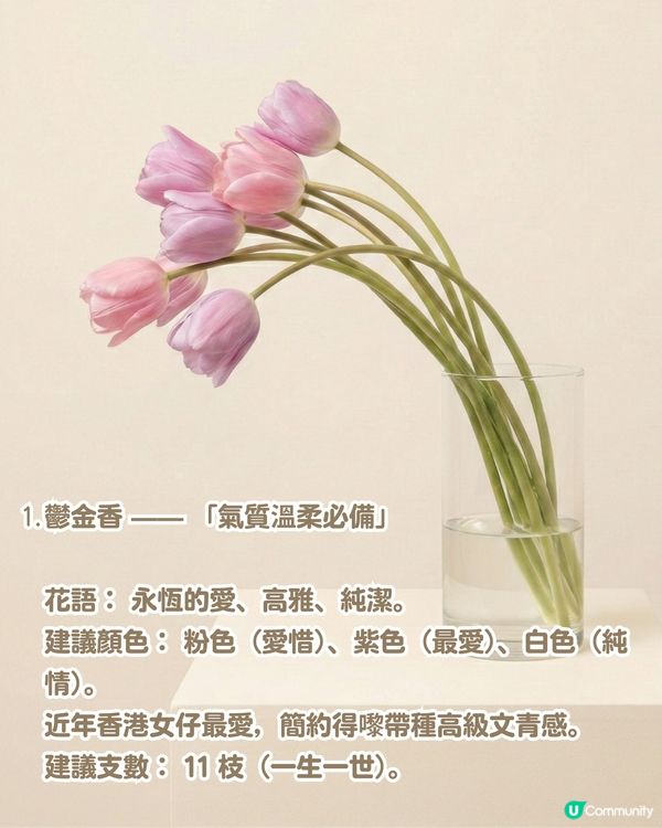 ✨情人節不踩雷送花攻略🌸🤍 | 花語/數量/禁忌一文睇曬！玫瑰花外5大高質感小眾花推介💖