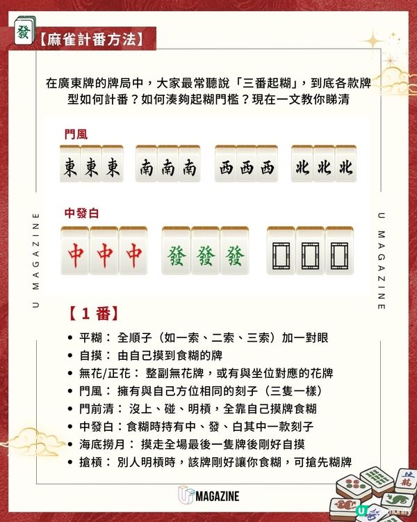 香港麻雀計番懶人包！從平糊到13番天糊  新手變雀聖必收                                    