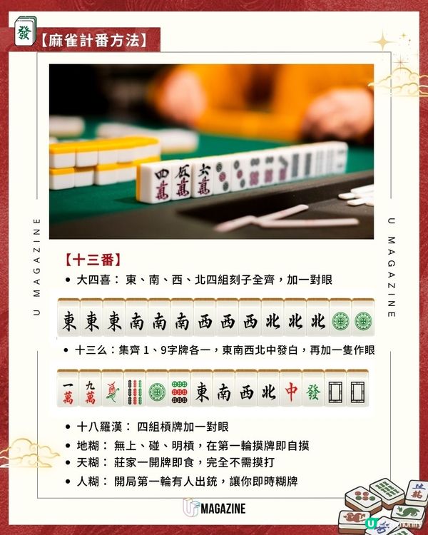香港麻雀計番懶人包！從平糊到13番天糊  新手變雀聖必收                                    
