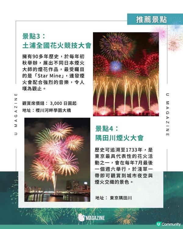 2026日本花火大會指南｜花火時間表＋4大觀賞熱點推介