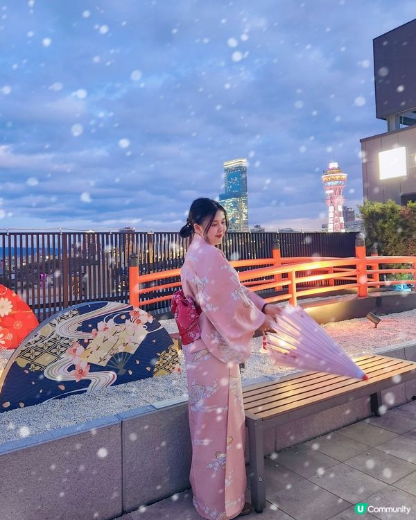 大阪和服夢圓 👘🌸遇上了下雪的大阪