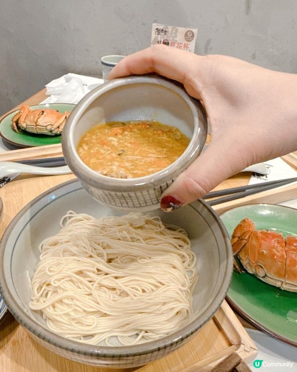 必叫蟹黄金撈麵+ 爆膏花雕醉蟹
