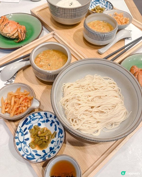 必叫蟹黄金撈麵+ 爆膏花雕醉蟹