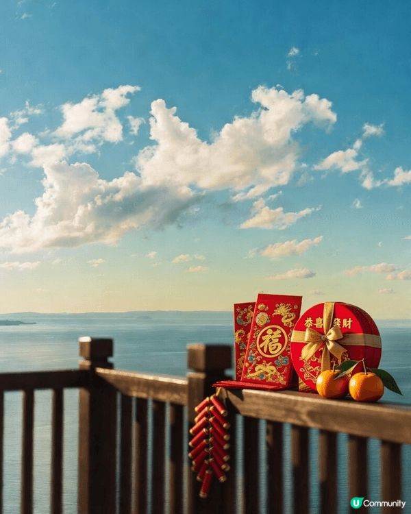 海邊慶祝新年來臨，特別有景緻
