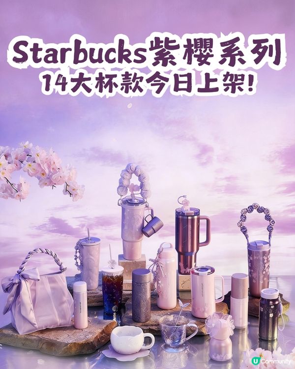 Starbucks紫櫻系列🌸14大杯款今日上架💜附購買教學
