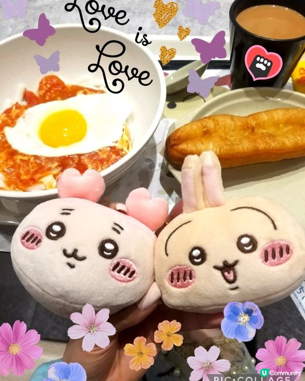 南記粉麵「襟撈早餐」撈蕃茄煎太陽蛋通心粉配鴛鴦♡u♡