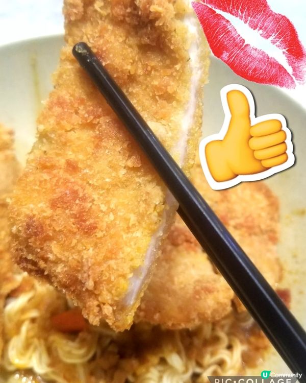 南記粉麵~「撈吉列豬扒混醬撈麵」配熱檸茶♡v♡