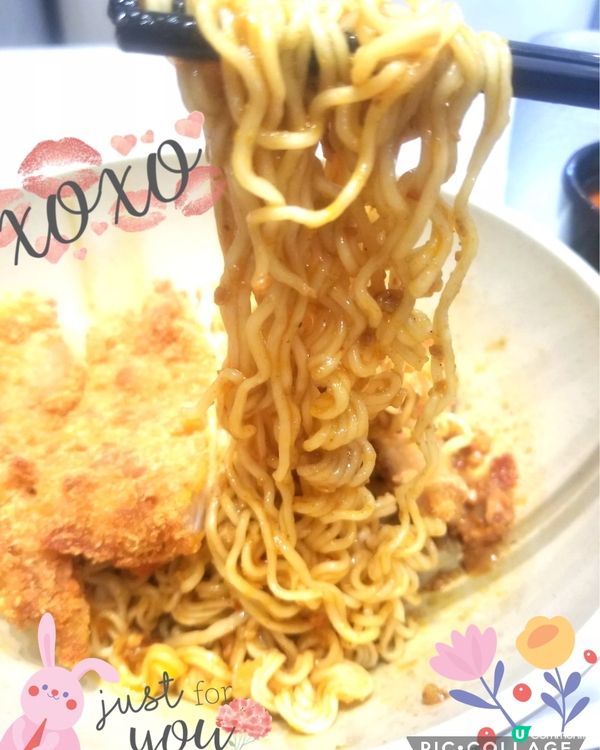 南記粉麵~「撈吉列豬扒混醬撈麵」配熱檸茶♡v♡