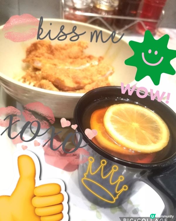 南記粉麵~「撈吉列豬扒混醬撈麵」配熱檸茶♡v♡