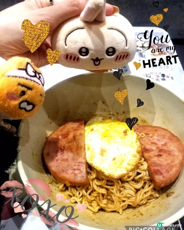 南記粉麵~「撈午餐肉熟煎雞蛋撈麵」配熱奶茶