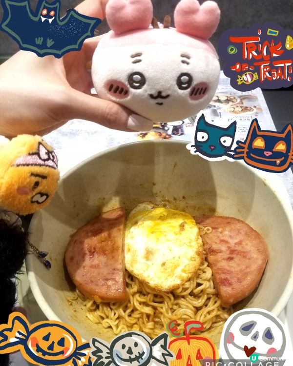 南記粉麵~「撈午餐肉熟煎雞蛋撈麵」配熱奶茶