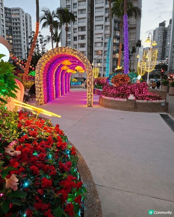 黃埔天地 [幸福園定桃花源]🌸, 利用色彩繽紛嘅花燈 和無數...