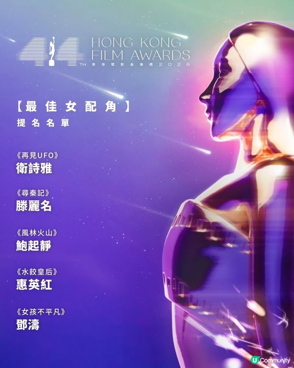 【影迷盛事🏆】U Community 社群 請您睇第44屆金像獎提名電影！
