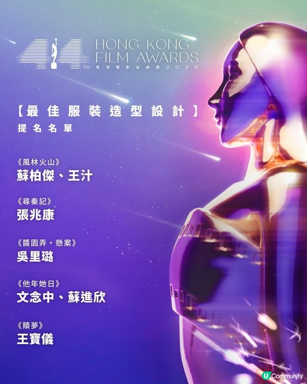 【影迷盛事🏆】U Community 社群 請您睇第44屆金像獎提名電影！