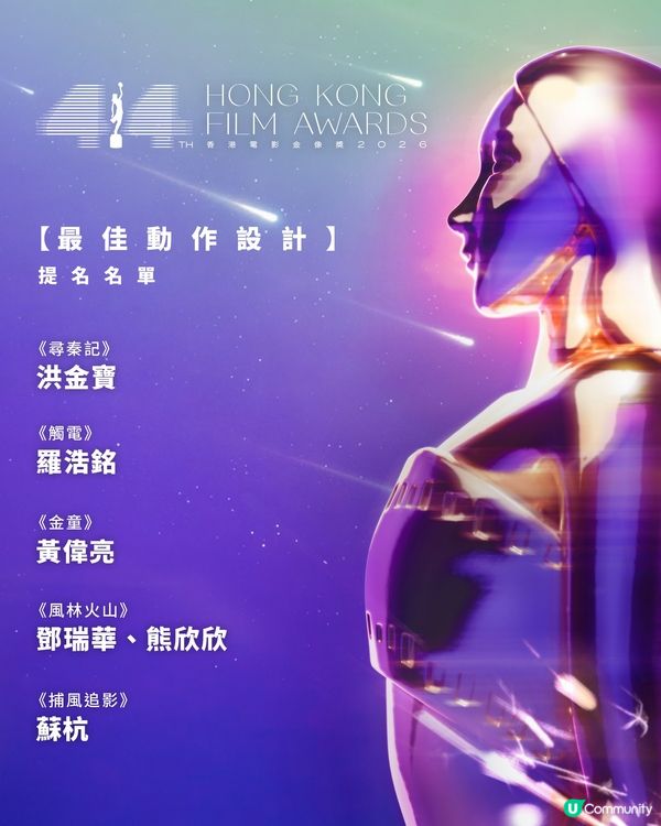【影迷盛事🏆】U Community 社群 請您睇第44屆金像獎提名電影！