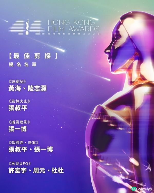 【影迷盛事🏆】U Community 社群 請您睇第44屆金像獎提名電影！