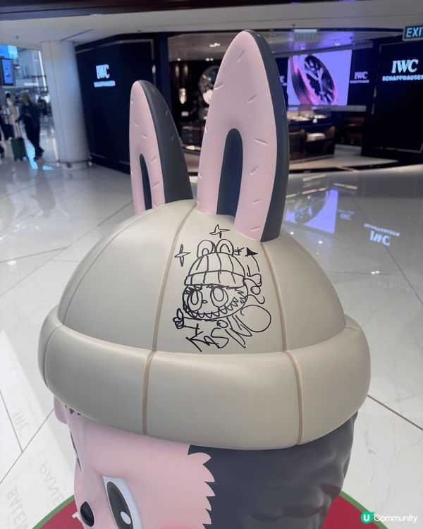 機場有labubu打卡熱點，四散喺唔同位置，如果電子消費購物...