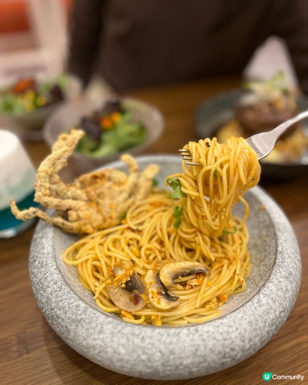 蒜香蜆肉蟹飯🌶️🦀🍝 $138！