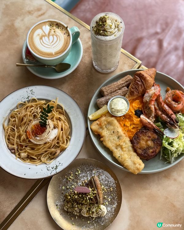 旺角高質cafe｜必試開心果沙冰&巴斯克芝士蛋糕🍰