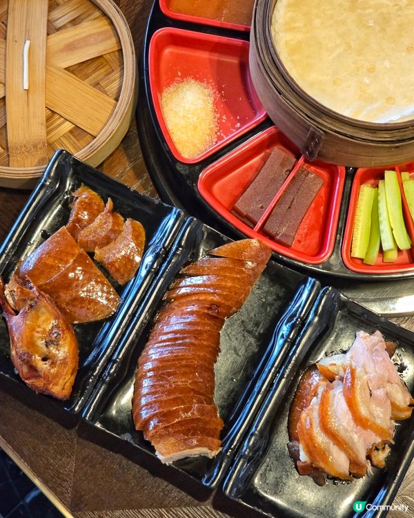 維港日落景緻下的烤鴨三食